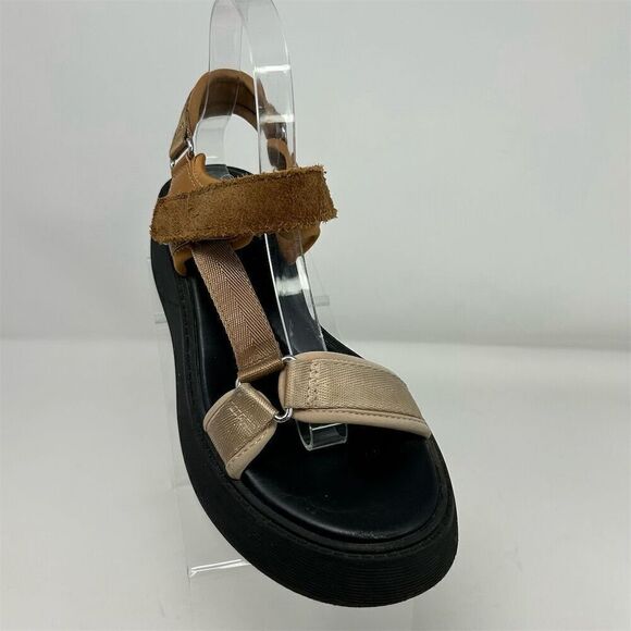 Zara Women's Brown Strappy Slingback Platform Sandals Size 6.5 (EU 37) Summer - Picture 2 of 16
